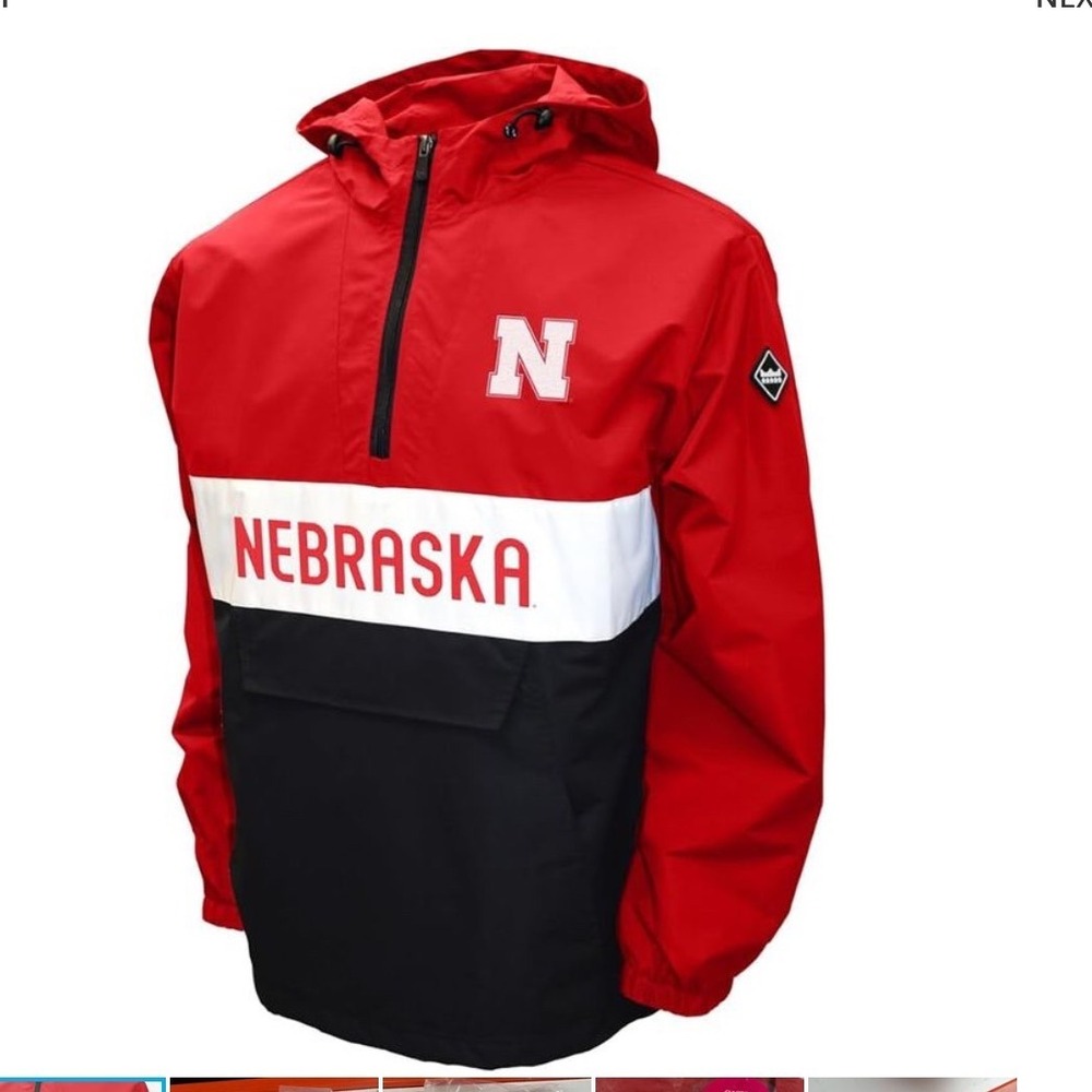 Nebraska Huskers 2X Franchise Club Anorak Windbreaker Half Zip NET Red
